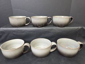 lot 377 image: Ceramic Ombre Soup Mugs - Set of 6