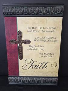lot 412 image: Faith Wall Art with Decorative Cross
