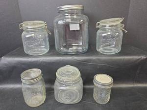 lot 415 image: Glass Jar Collection - Mason, Ball & More