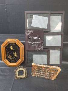 lot 449 image: Home Decor Collection - Religious and Family Art Set