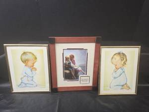 lot 451 image: Framed Prayer and Reading Prints