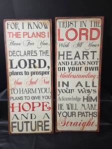 lot 455 image: Metal Wall Scripture Pictures