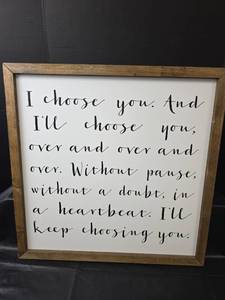 lot 457 image: Romantic Quote Wooden Frame Wall Art