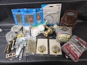 lot 459 image: Hardware Supply Lot - Door Hinges, Steel Wool & Accessories