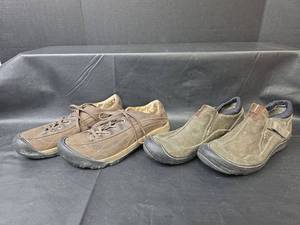 lot 542 image: Womens Keen Brown Leather Hiking Shoes 9.5 and Privo Hiking Boot 9.5