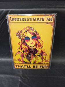 lot 565 image: Underestimate Me Thatll Be Fun Metal Sign