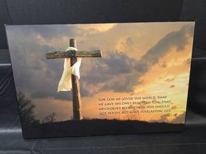 lot 566 image: John 316 Sunset Cross Religious Wall Art