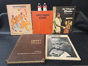 lot 624 image: African American History Book Collection with Mammy Figurines
