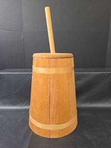 lot 651 image: Wooden Butter Churn with Dasher