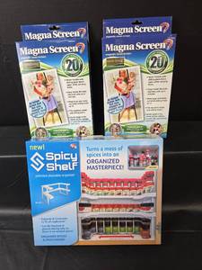 lot 660 image: As Seen on TV Home Organization Bundle - Magna Screen and Spicy Shelf
