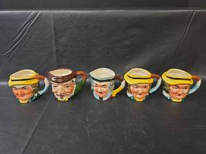 lot 667 image: Set of 5 Traditional Toby Style Character Mugs