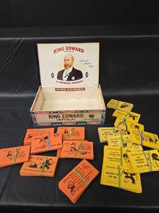 lot 688 image: Monopoly Chance and Community Chest Game Cards with King Edward Cigar Box