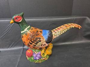 lot 698 image: Large Ceramic Pheasant Figure with Fruit Base