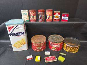 lot 699 image: Mid-Century Kitchen and Medical Tin Collection