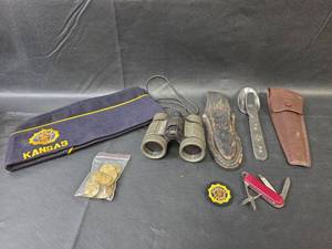 lot 700 image: Kansas American Legion Garrison Wool Hat , Buttons, and More