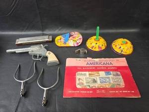 lot 705 image: 1950s Toy Collection with World Star Harmonica