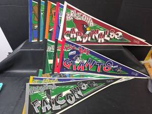 lot 737 image: Large NFL Felt Team Pennants Collection - 1990s, Set of 12, 30in x 12in