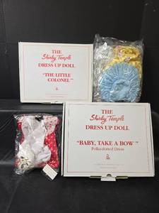 lot 756 image: Danbury Mint Shirley Temple Dress Up Doll Outfits - Baby Take A Bow and Little Colonel