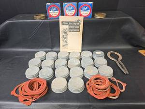 lot 781 image: Ball Good Luck Jar Rubbers Set with Canning Guide and Zinc Lids