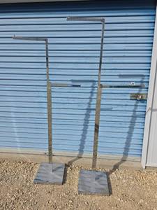 lot 44 image: Chrome Clothing Display Racks with Square Base