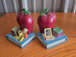 lot 55 image: Teachers Apple Desk Bookends