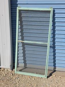 lot 67 image: 1940s Wooden Window Screen Frame