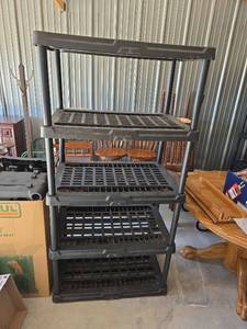 lot 85 image: 5-Tier Heavy Duty Plastic Storage Shelving Unit