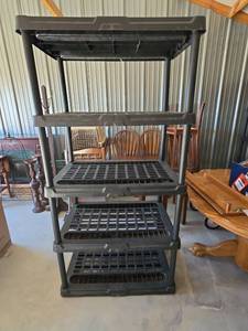 lot 86 image: 5-Tier Heavy Duty Plastic Storage Shelving Unit