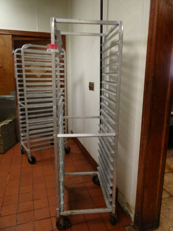 lot 5225 image: 20 Opening Tray Holder On Casters
