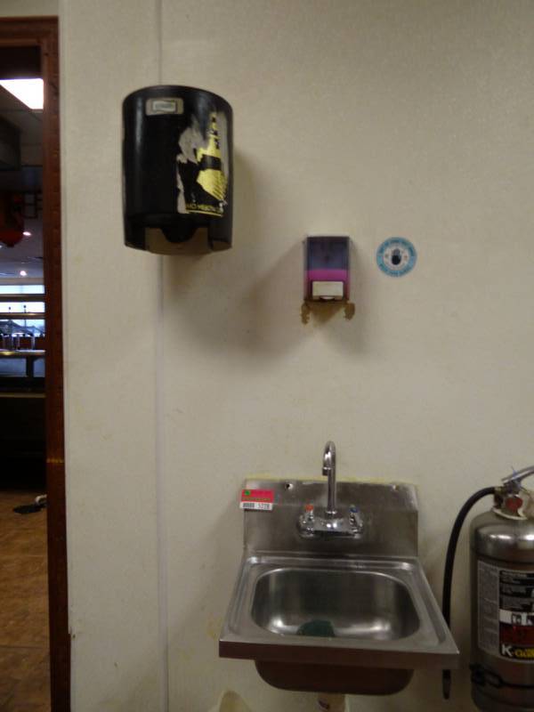 lot 5228 image: Hand Washing Sink, Soap and Towel Dispenser