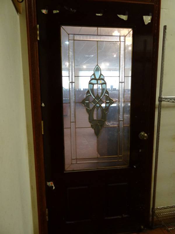 lot 5261 image: Stained Glass Door and Coat Rack