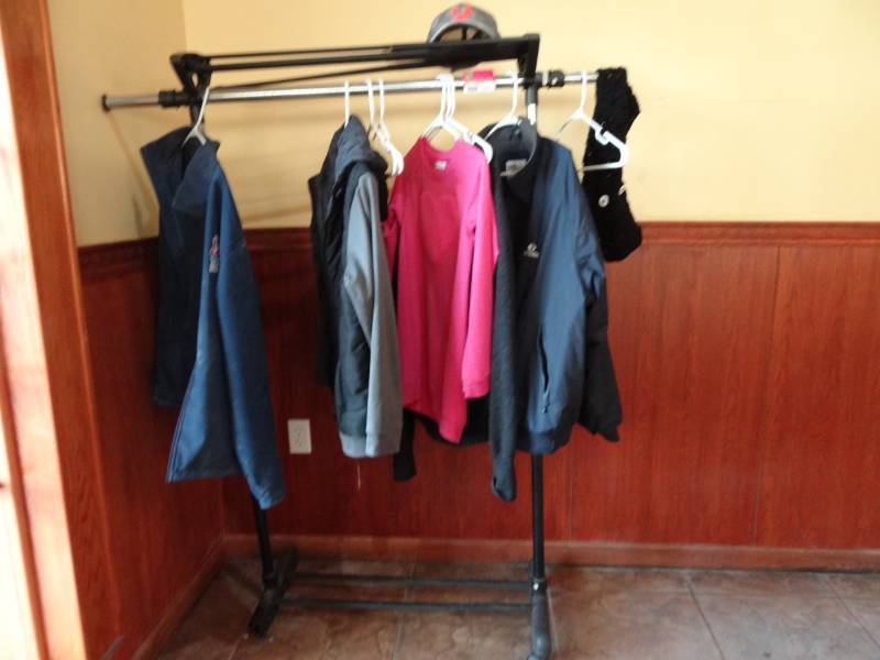 lot 5279 image: Adjustable Clothes Rack with Storage