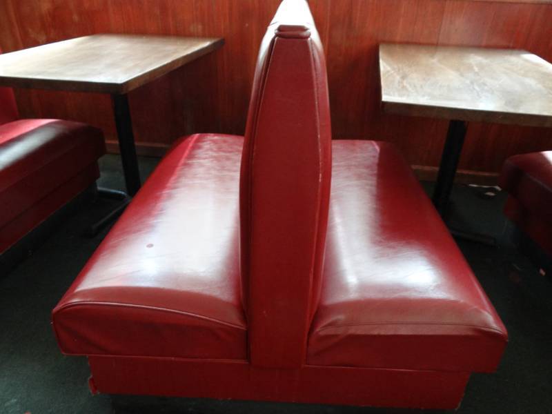 lot 5314 image: Double Sided Red Vinyl Booth