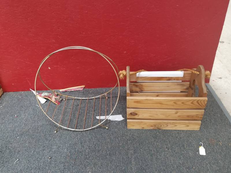 lot 8174 image: Magazine Cubby and Fireplace Rack