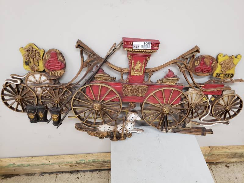 lot 8055 image: Antique Fire Engine Wall Decor