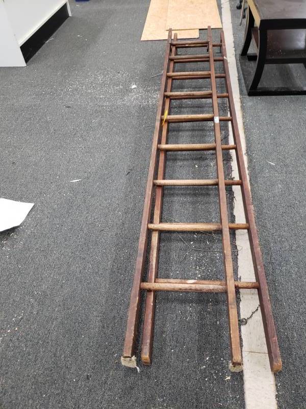 Antique Wooden Extension Ladder Excelsior Trade Fair Mall Liquidation