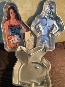 lot 123 image: Cake Pans - Pretty Lady, Handsome Guy and Playboy Bunny