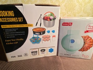 lot 139 image: Multi-Function Cooking Set and Mini Bundt Cake Maker, Both New in Box