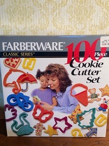 lot 180 image: Farberware 100 Piece Cookie Cutter Set, New, Bag inside is Sealed