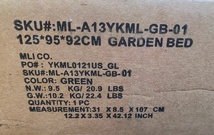 lot 187 image: Garden Bed, New in Box, SKU # ML-A13YKML-GB-01, Approx 4x3x1