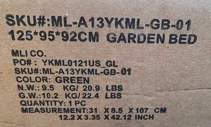 lot 186 image: Garden Bed, New in Box, SKU # ML-A13YKML-GB-01, Approx 4x3x1