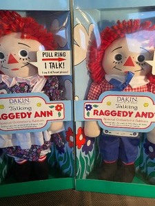 lot 198 image: Raggedy Ann and Andy Dolls w Pull Strings