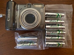 lot 239 image: Canon Digital Camera w Rechargable Batteries