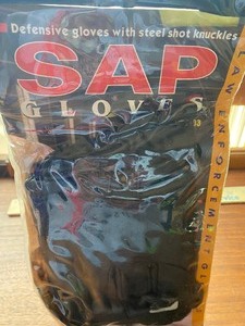 lot 23 image: SAP Defensive Gloves w Steel Shot Knuckes, New in Package