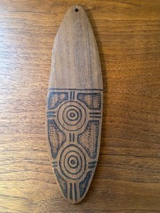 lot 283 image: Ritual Musical Instrument, Wooden Bullroarer OR Aboriginal Message Board () Please Read Description