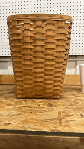 lot 560 image: Longaberger Handwoven Waste Basket, some defects see pics