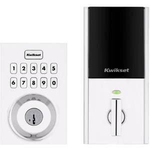lot 1396 image: Kwikset HomeConnect 620 Z-Wave Long Range Enabled Keypad Smart Lock Convenient Keyless Entry, Customizable User Codes, Ring Alarm Compatible, Hub Required, Sold Separately Polished Chrome Contemporary - Retail $159