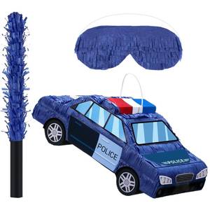 lot 1413 image: Seenelling Piata 3D Truck Piata Theme Decoration with a Blindfold and Bat for Kids Girls BoysGift Holiday Birthday Party Baby Shower Supplies (Police Car)