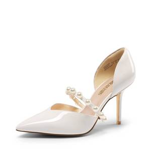 lot 1429 image: DREAM PAIRS Womens Closed Toe High Heels Stiletto Pointed Toe Strappy Pearl Elegant DftOrsay Dress Wedding Party Pumps Shoes, White - 9.5 (SDPU2316W)