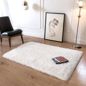 lot 1434 image: KICHOWUA Thick Area Rug Cream White Fluffy Shag 3x5 for Girls Bedroom, Soft Plush Fuzzy Shagggy Carpet for Living Room, Thickened Washable Non-Slip Furry Rug for Kids Toddler Boys Dorm Nursery, Ivory